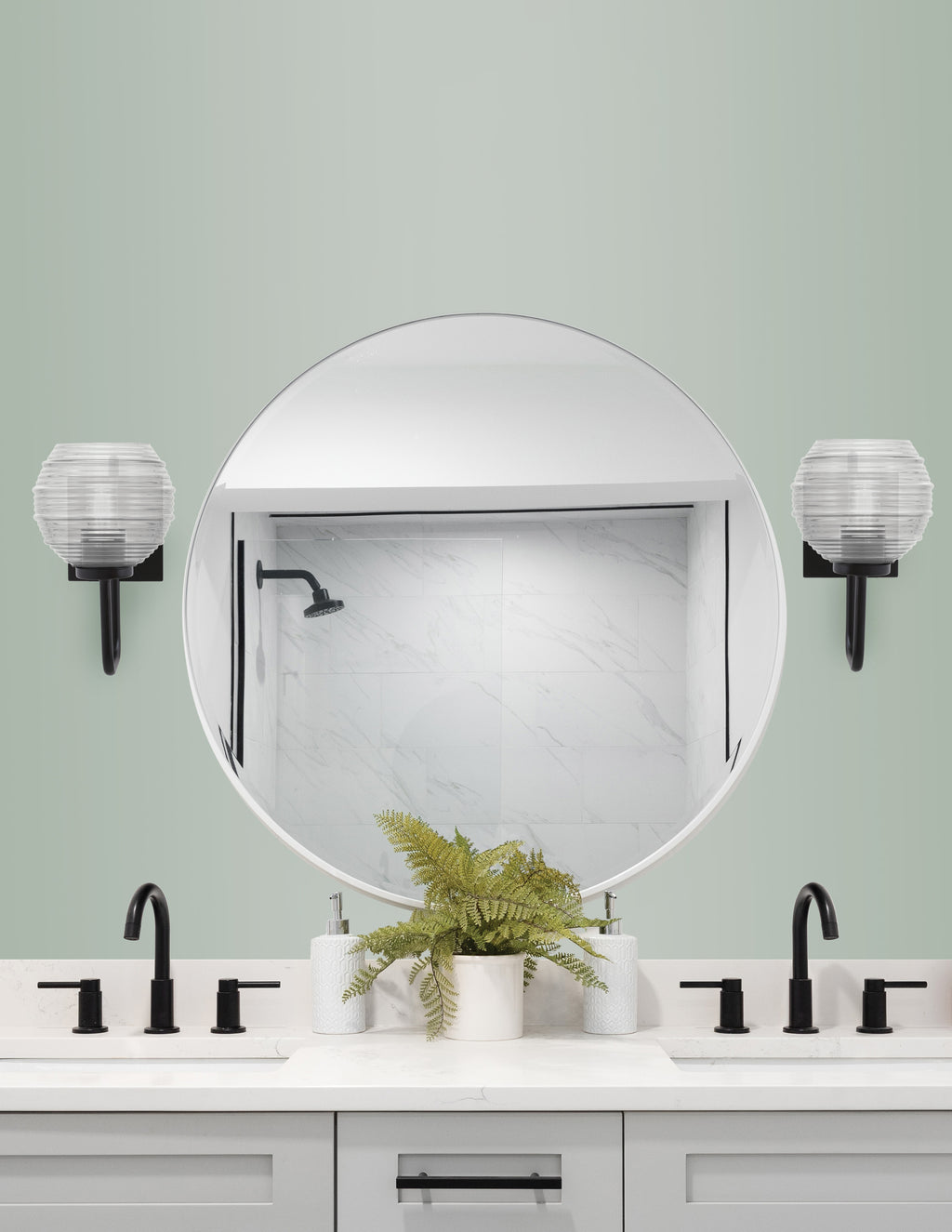 Sandia One Light Wall Sconce in Matte Black with Clear Ribbed Shade