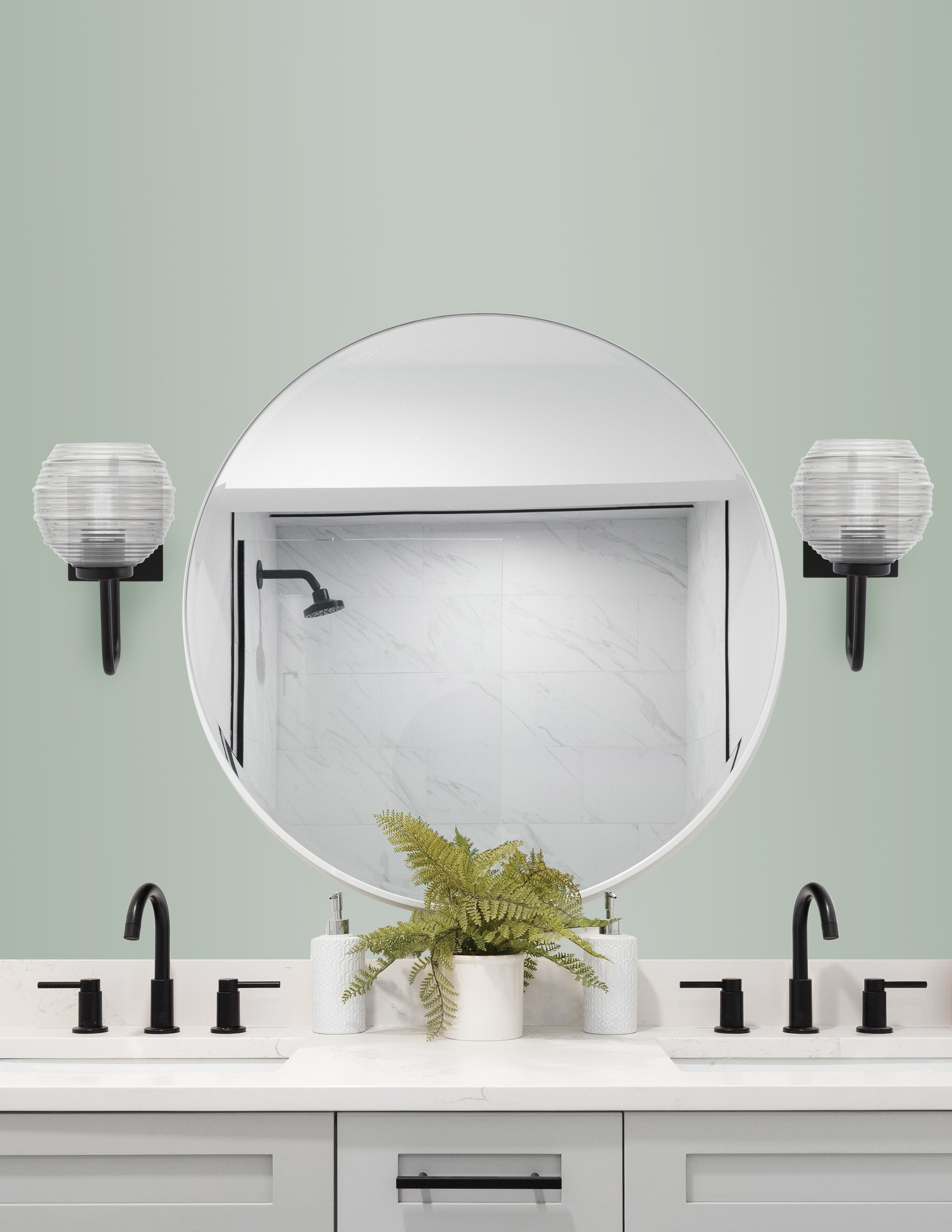 Sandia One Light Wall Sconce in Matte Black with Clear Ribbed Shade