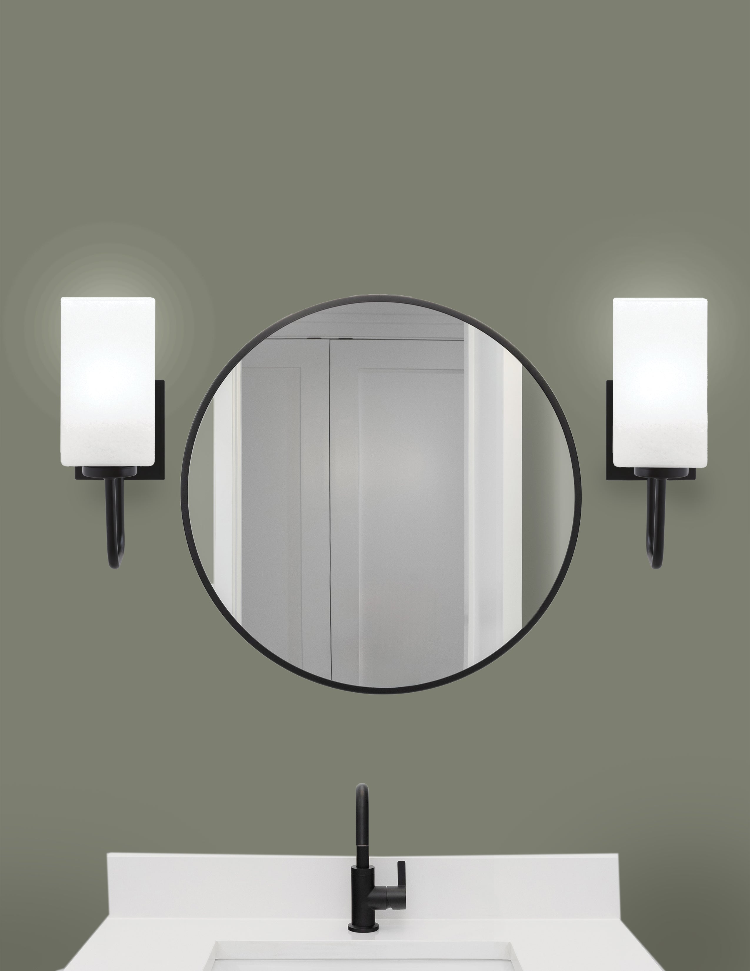 Sandia One Light Wall Sconce in Matte Black with White Marble Shade