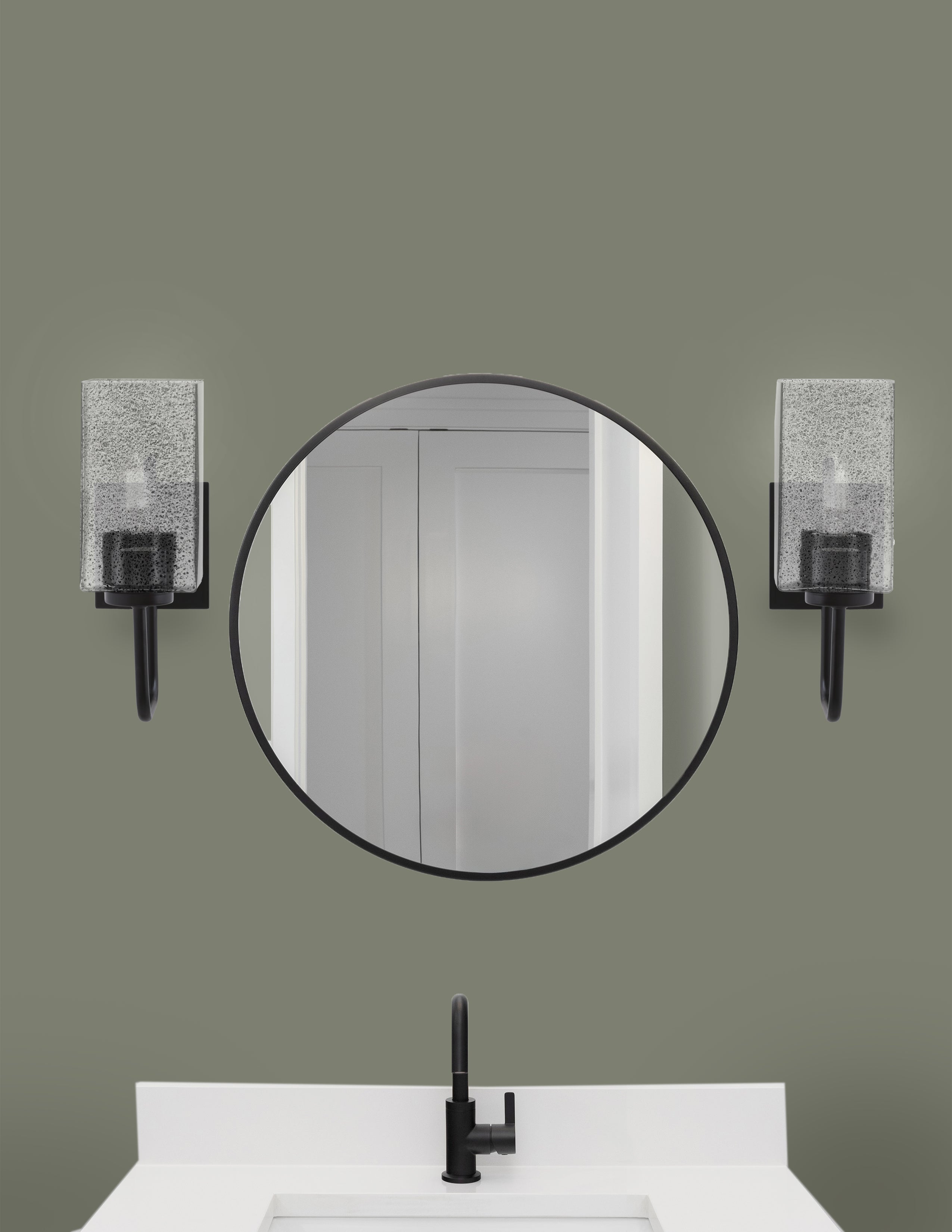 Sandia One Light Wall Sconce in Matte Black with Smoke Bubble Shade