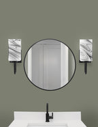 Sandia One Light Wall Sconce in Matte Black with Onyx Swirl Shade