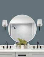 Sandia One Light Wall Sconce in Matte Black & Graphite with Clear Bubble Shade