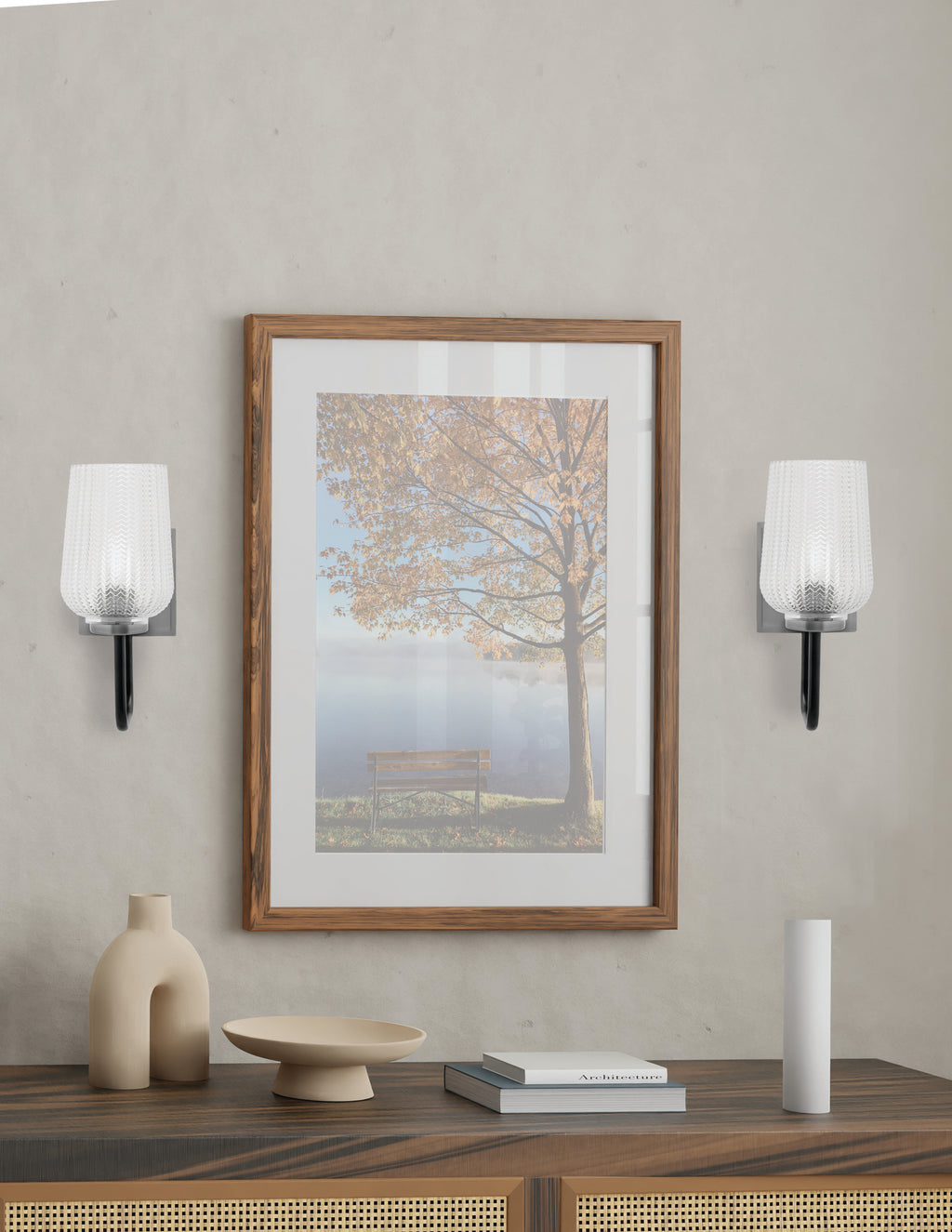 Sandia One Light Wall Sconce in Matte Black & Graphite with Clear Textured Shade