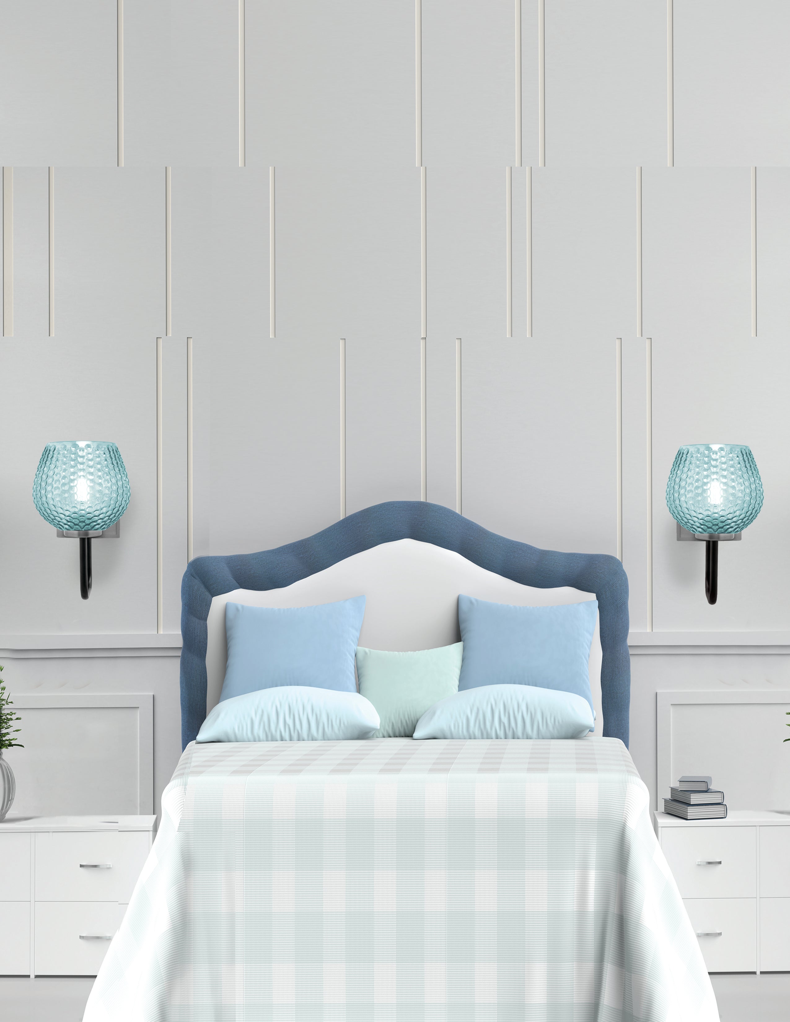 Sandia One Light Wall Sconce in Matte Black & Graphite with Turquoise Textured Shade