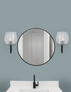 Sandia One Light Wall Sconce in Matte Black & Graphite with Clear Bubble Shade