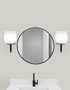 Sandia One Light Wall Sconce in Matte Black & Graphite with White Marble Shade