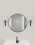Sandia One Light Wall Sconce in Matte Black & Graphite with Smoke Bubble Shade