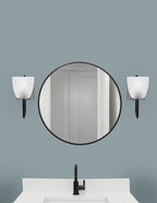 Sandia One Light Wall Sconce in Matte Black & Graphite with Clear Ribbed Shade