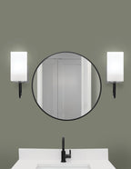 Sandia One Light Wall Sconce in Matte Black & Graphite with White Marble Shade