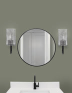 Sandia One Light Wall Sconce in Matte Black & Graphite with Smoke Bubble Shade