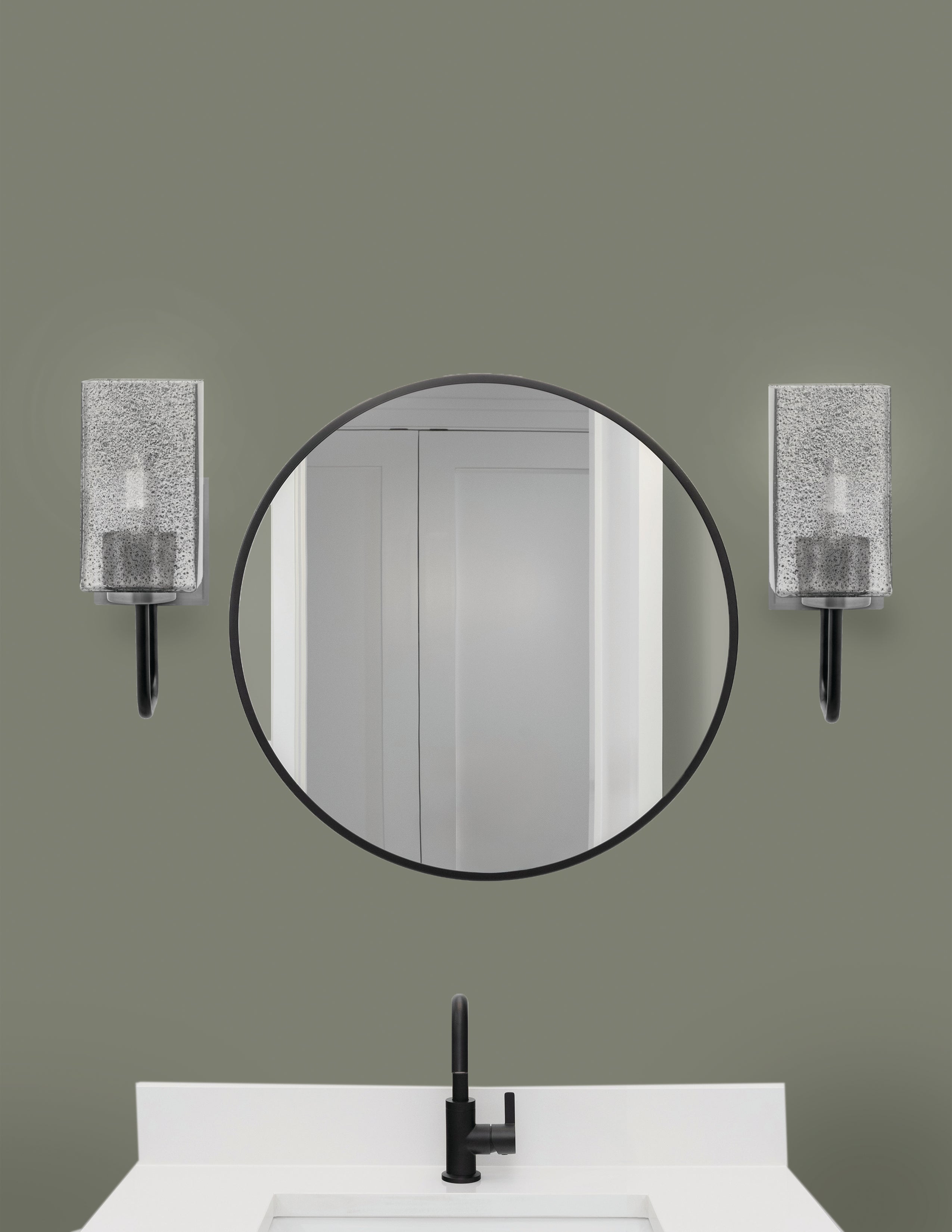 Sandia One Light Wall Sconce in Matte Black & Graphite with Smoke Bubble Shade