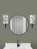 Sandia One Light Wall Sconce in Matte Black & Graphite with Onyx Swirl Shade