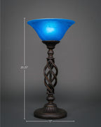 Eleganté One Light Table Lamp in Dark Granite with 10" Blue Italian Shade