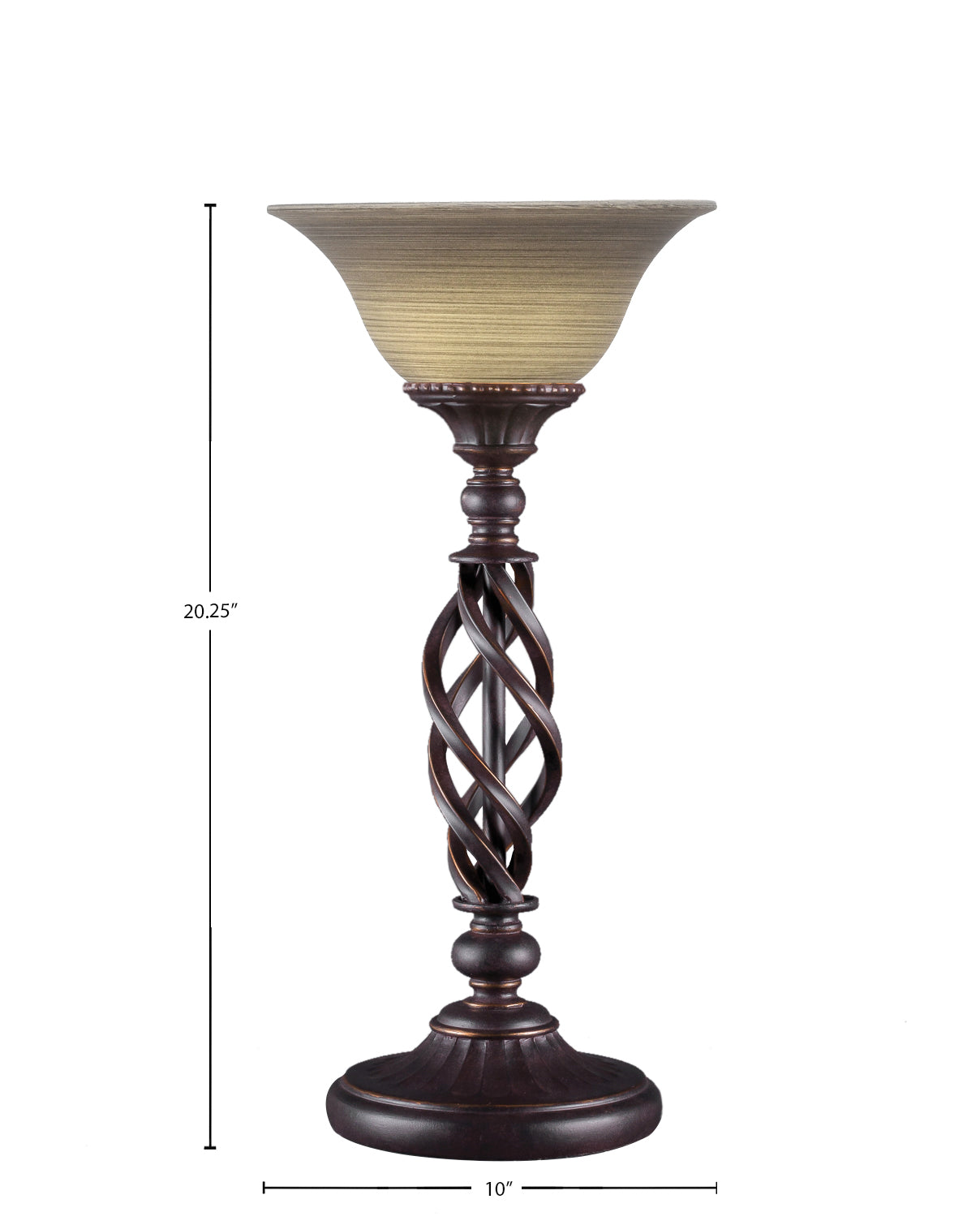 Eleganté One Light Table Lamp in Dark Granite with 10" Gray Linen Shade