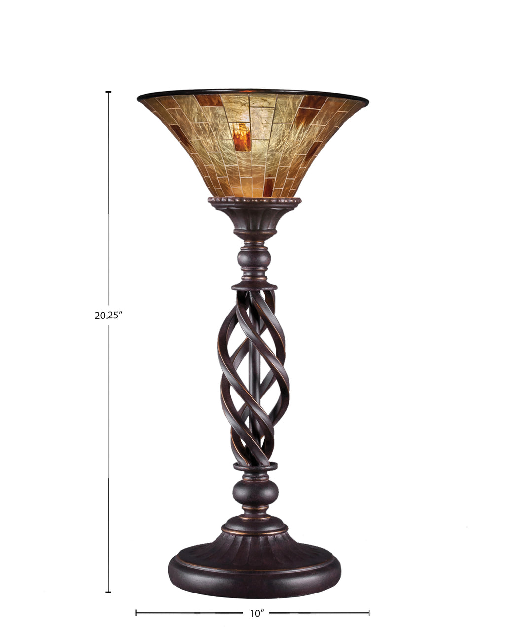 Eleganté One Light Table Lamp in Dark Granite with 10" Penshell Resin Shade Shade