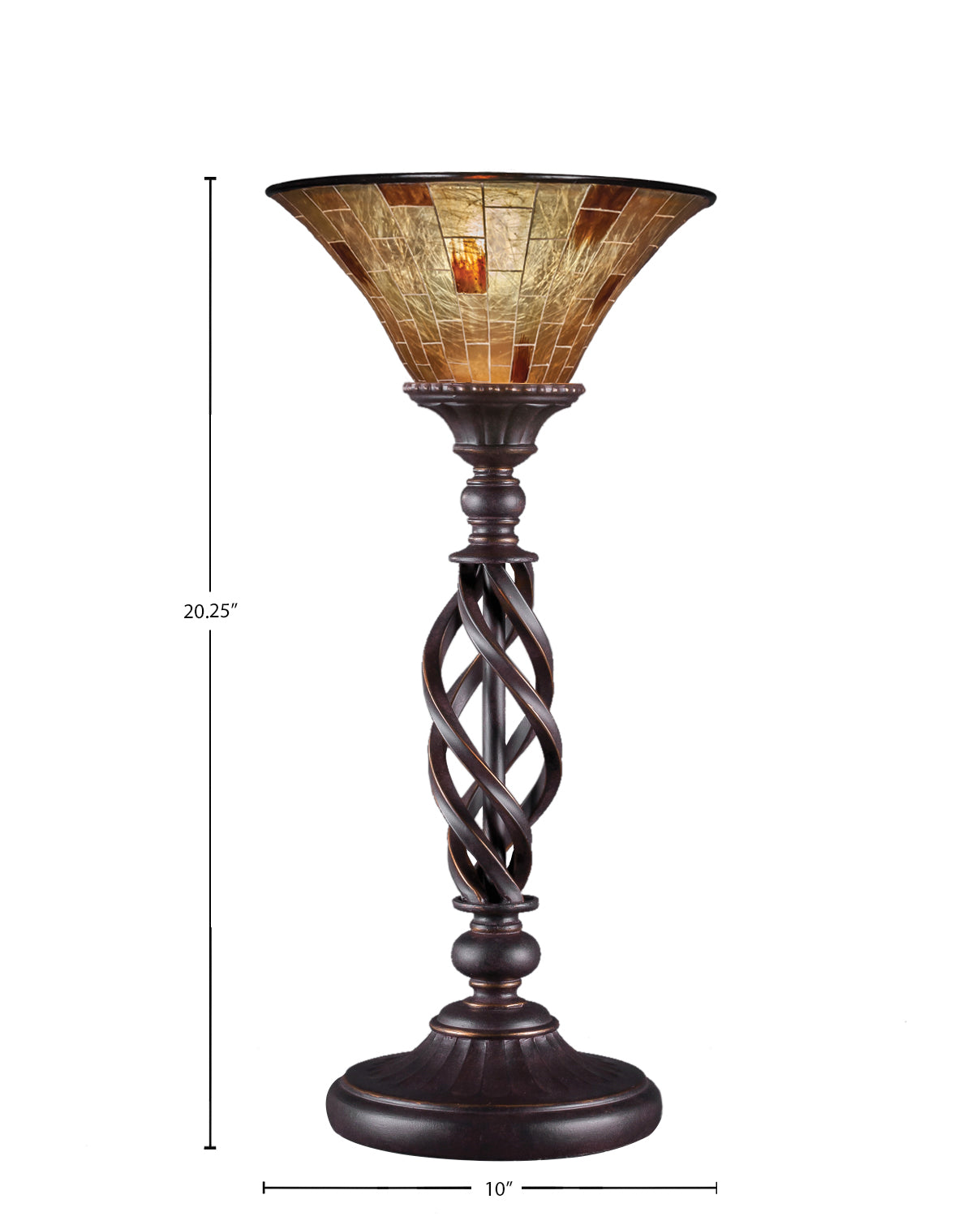 Eleganté One Light Table Lamp in Dark Granite with 10" Penshell Resin Shade Shade