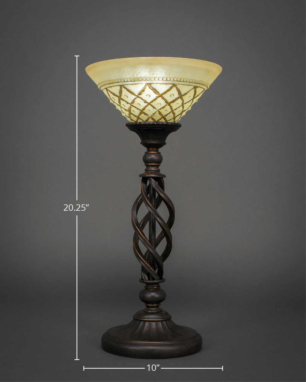 Eleganté One Light Table Lamp in Dark Granite with 10" Chocolate Icing Shade
