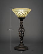 Eleganté One Light Table Lamp in Dark Granite with 10" Chocolate Icing Shade