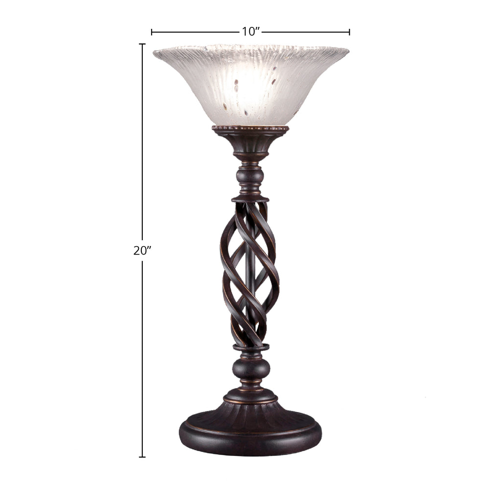 Eleganté One Light Table Lamp in Dark Granite with 10" Frosted Crystal Shade