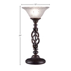 Eleganté One Light Table Lamp in Dark Granite with 10" Frosted Crystal Shade