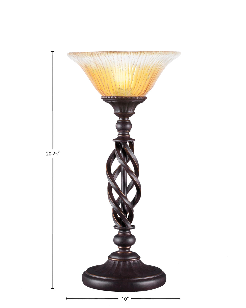 Eleganté One Light Table Lamp in Dark Granite with 10" Gold Champagne Crystal Shade