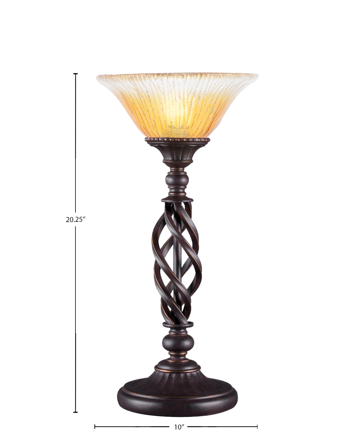 Eleganté One Light Table Lamp in Dark Granite with 10" Gold Champagne Crystal Shade