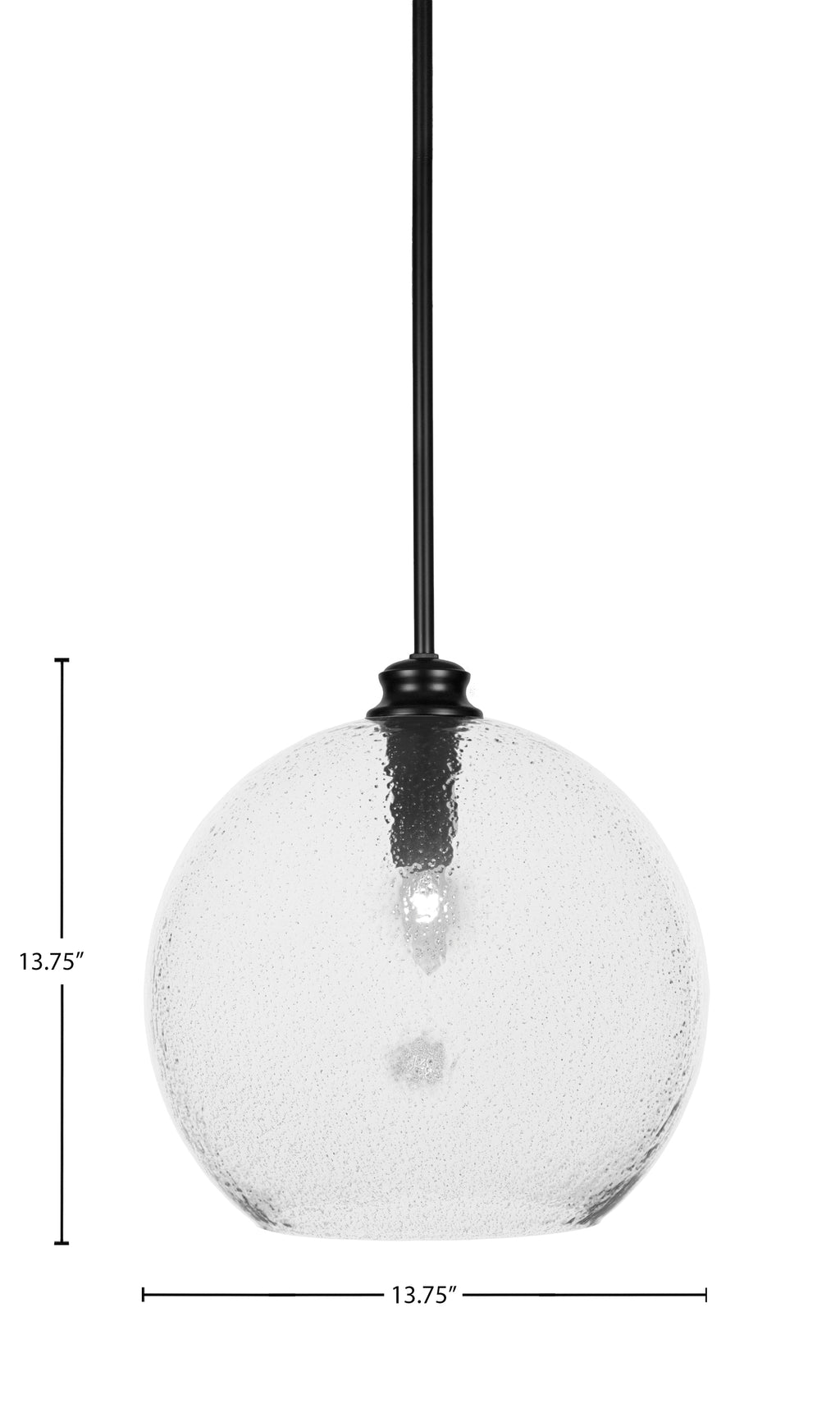 Kimbro One Light Pendant in Brushed Nickel with 13.75" Smoke Bubble Shade