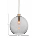 Kimbro One Light Pendant in New Age Brass with 13.75" Smoke Bubble Shade