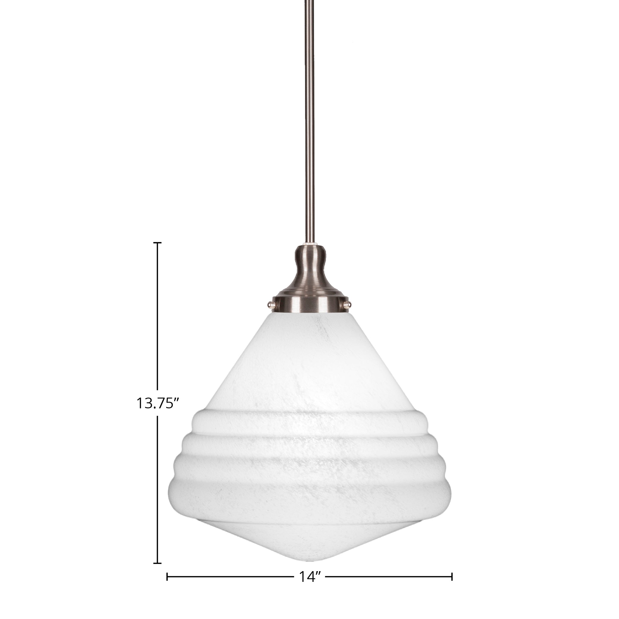 Malena One Light Pendant in New Age Brass with 14" Smoke Ribbed Shade