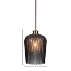 Cordova One Light Pendant in Brushed Nickel with 9" Smoke Textured Shade