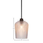 Cordova One Light Pendant in Matte Black with 9" Clear Textured Shade