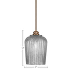 Cordova One Light Pendant in New Age Brass with 9" Silver Textured Shade