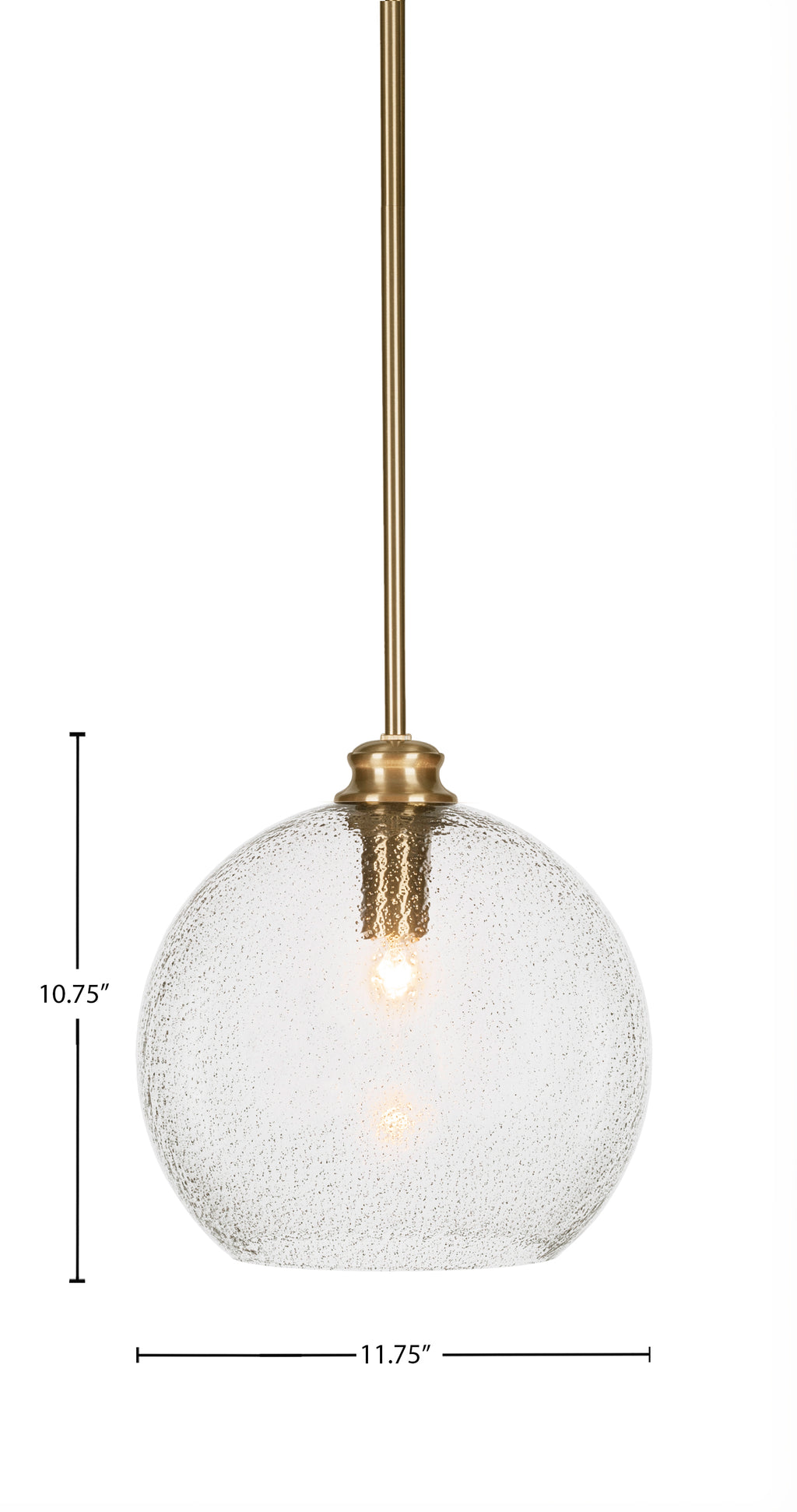 Kimbro One Light Pendant in New Age Brass with 11.75" Smoke Bubble Shade