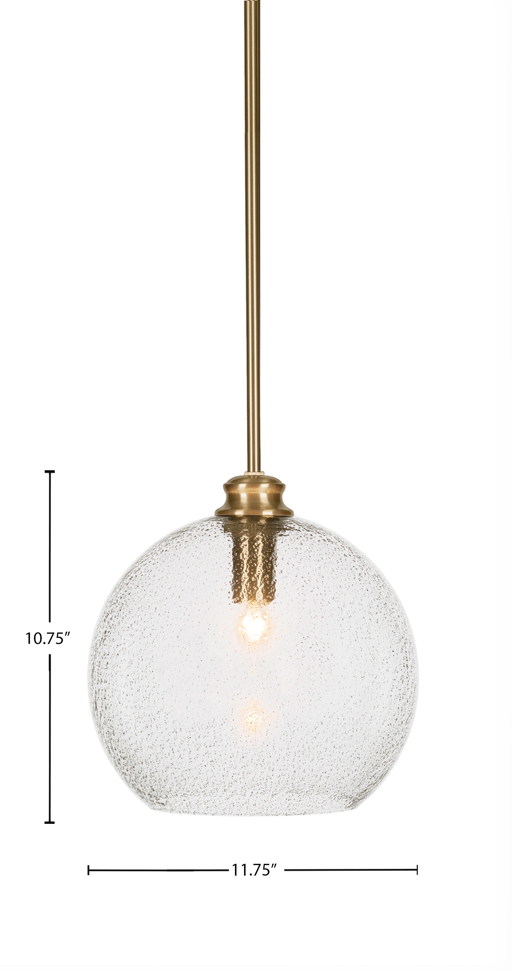 Kimbro One Light Pendant in New Age Brass with 11.75" Smoke Bubble Shade