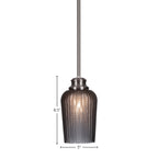 Cordova One Light Pendant in Brushed Nickel with 5" Smoke Textured Shade