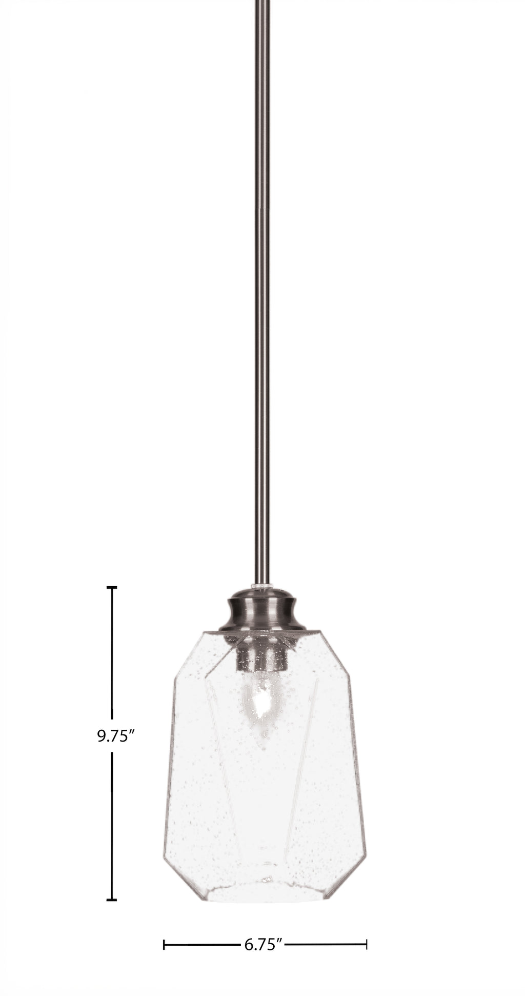 Rocklin One Light Pendant in Brushed Nickel with 6.25" Clear Bubble Shade