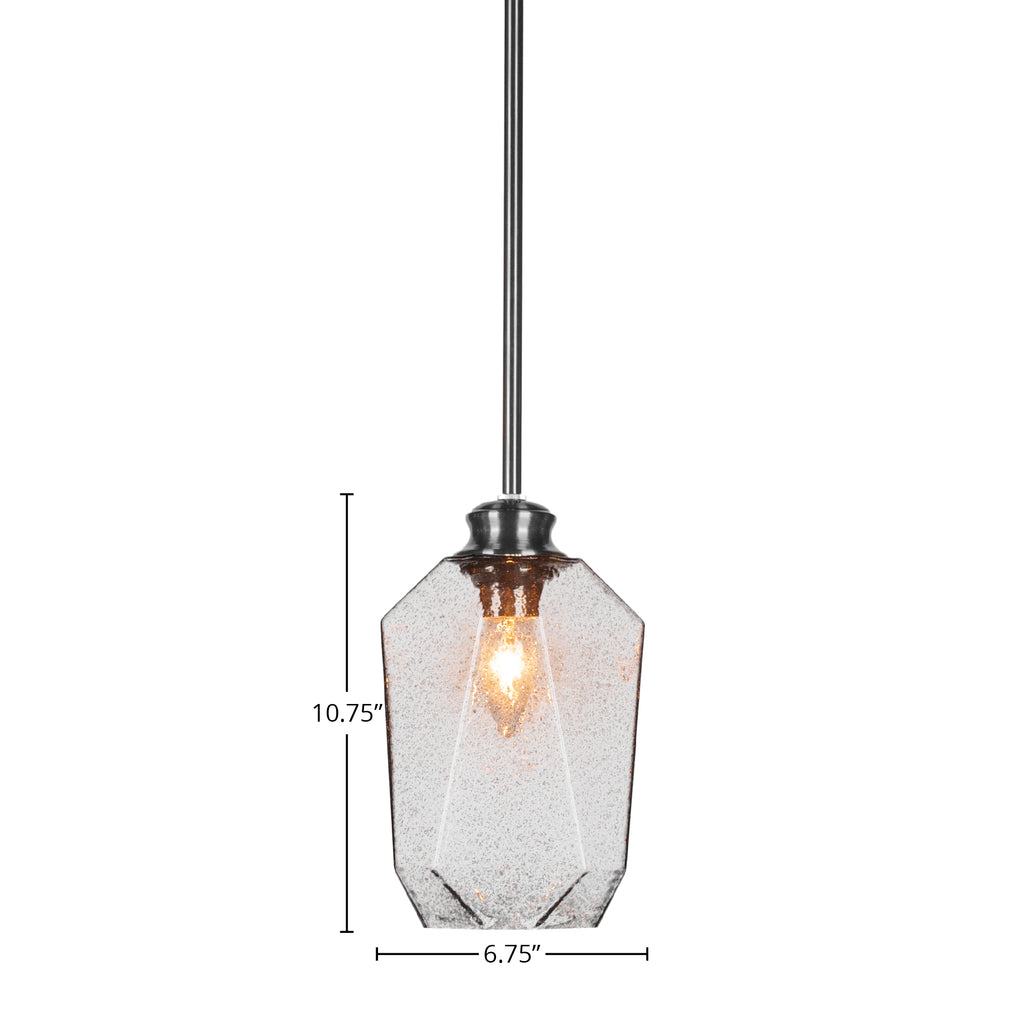 Rocklin One Light Pendant in Brushed Nickel with 6.25" Smoke Shade