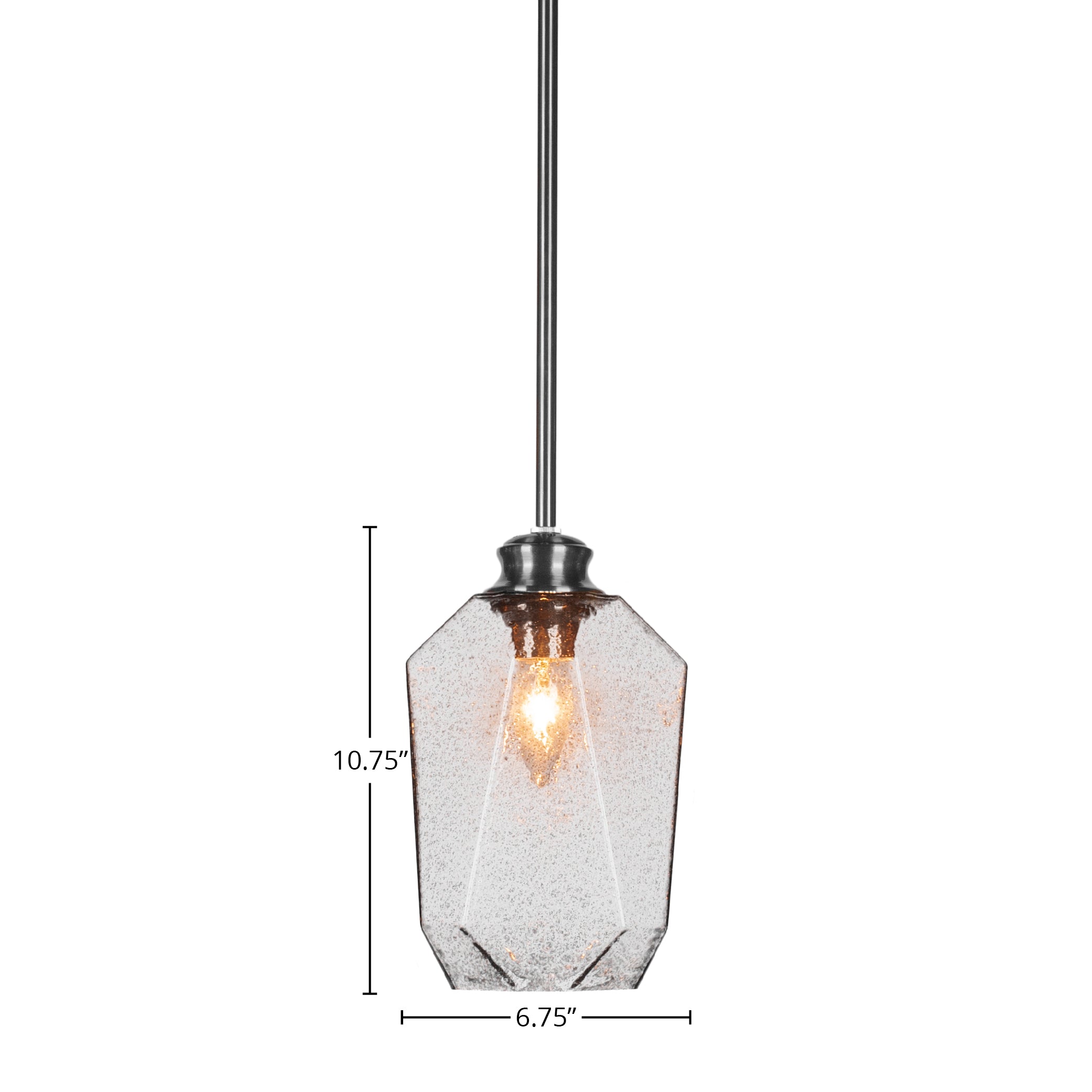 Rocklin One Light Pendant in Brushed Nickel with 6.25" Smoke Shade