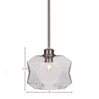 Rocklin One Light Pendant in Brushed Nickel with 8.75" Smoke Shade