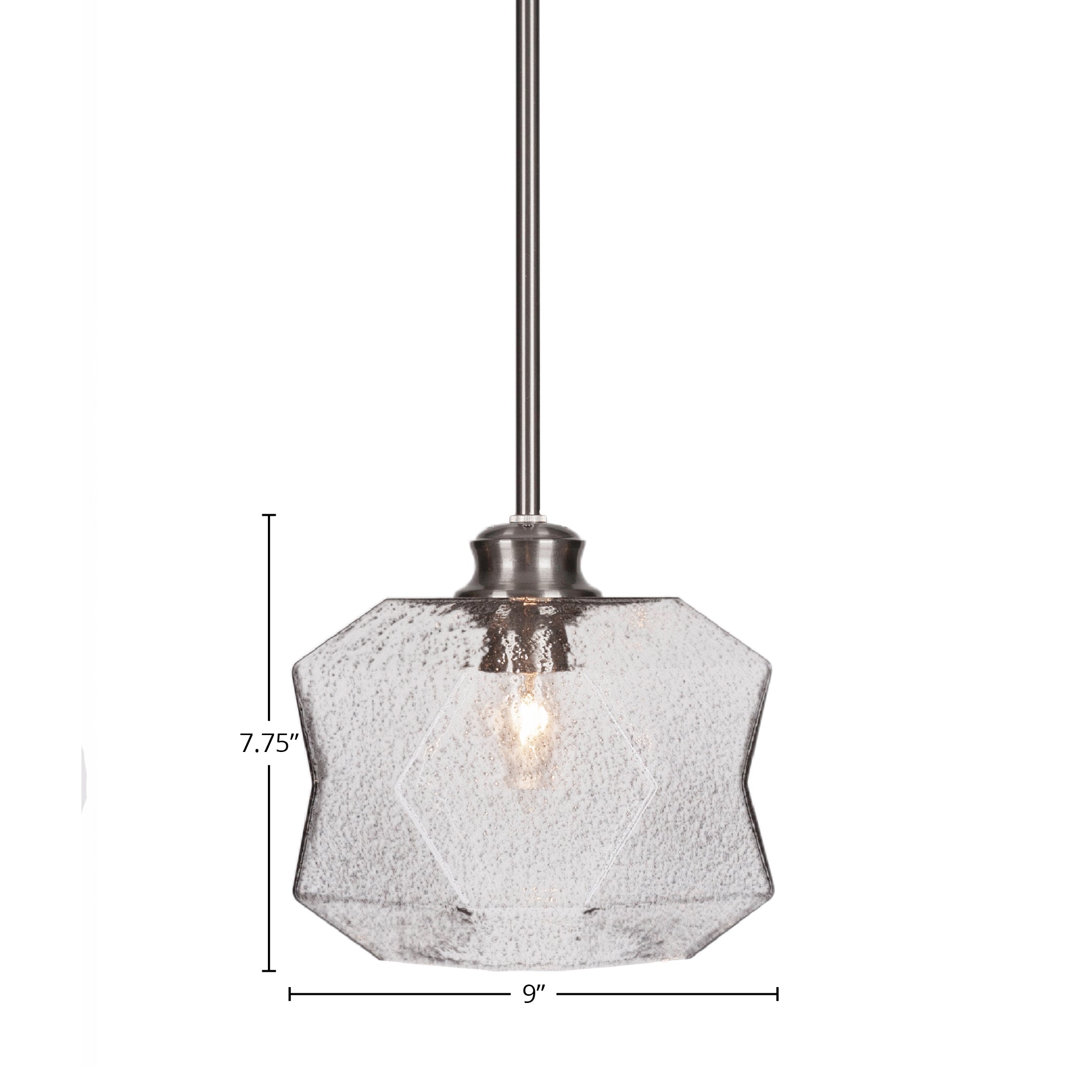 Rocklin One Light Pendant in Brushed Nickel with 8.75" Smoke Shade