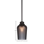 Cordova One Light Pendant in Matte Black with 5" Smoke Textured Shade