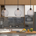 Cordova One Light Pendant in Matte Black with 5" Smoke Textured Shade