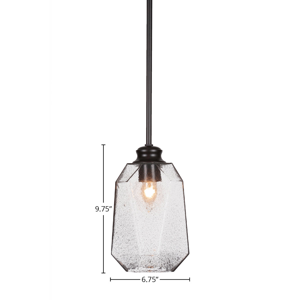 Rocklin One Light Pendant in Matte Black with 6.25" Smoke Shade