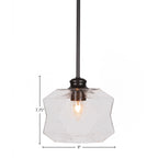 Rocklin One Light Pendant in Matte Black with 8.75" Clear Bubble Shade