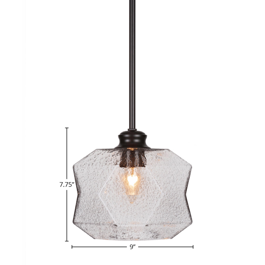 Rocklin One Light Pendant in Matte Black with 8.75" Smoke Shade