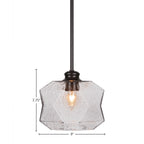 Rocklin One Light Pendant in Matte Black with 8.75" Smoke Shade