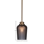 Cordova One Light Pendant in New Age Brass with 5" Smoke Textured Shade