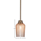 Cordova One Light Pendant in New Age Brass with 5" Silver Textured Shade