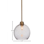 Kimbro One Light Pendant in New Age Brass with 9.5" Smoke Bubble Shade