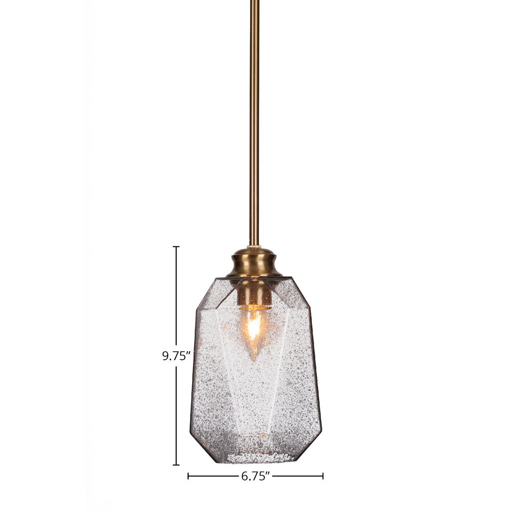 Rocklin One Light Pendant in New Age Brass with 6.25" Smoke Shade